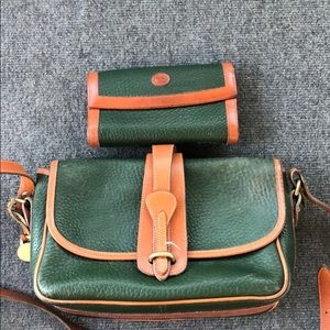 VINTAGE Dooney & Bourke with Wallet Green Leather